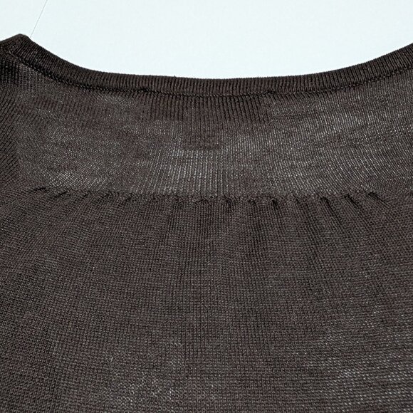Caslon Silk blend Cardigan, dark brown, size SP - Picture 9 of 9